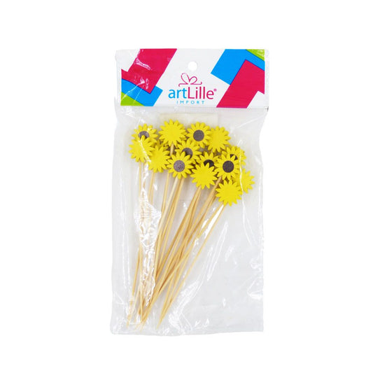 Espeto De Bambu Para Petisco Girassol Com 20 Art Lille