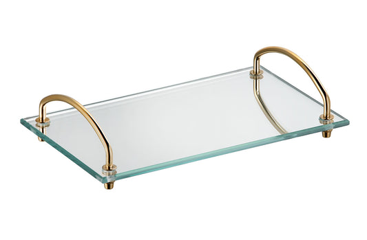 Bandeja Organizadora Dourada para Bancada e Lavabo 15x25cm Forma