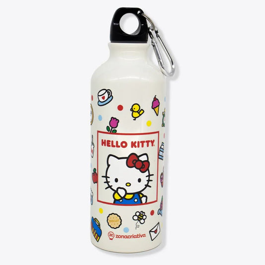 Garrafa de Alumínio com Mosquetão Hello Kitty 500ml Zona Criativa