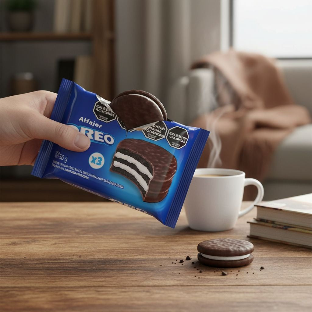 Alfajor Triplo Sabor Baunilha com Cobertura de Chocolate 56g Oreo
