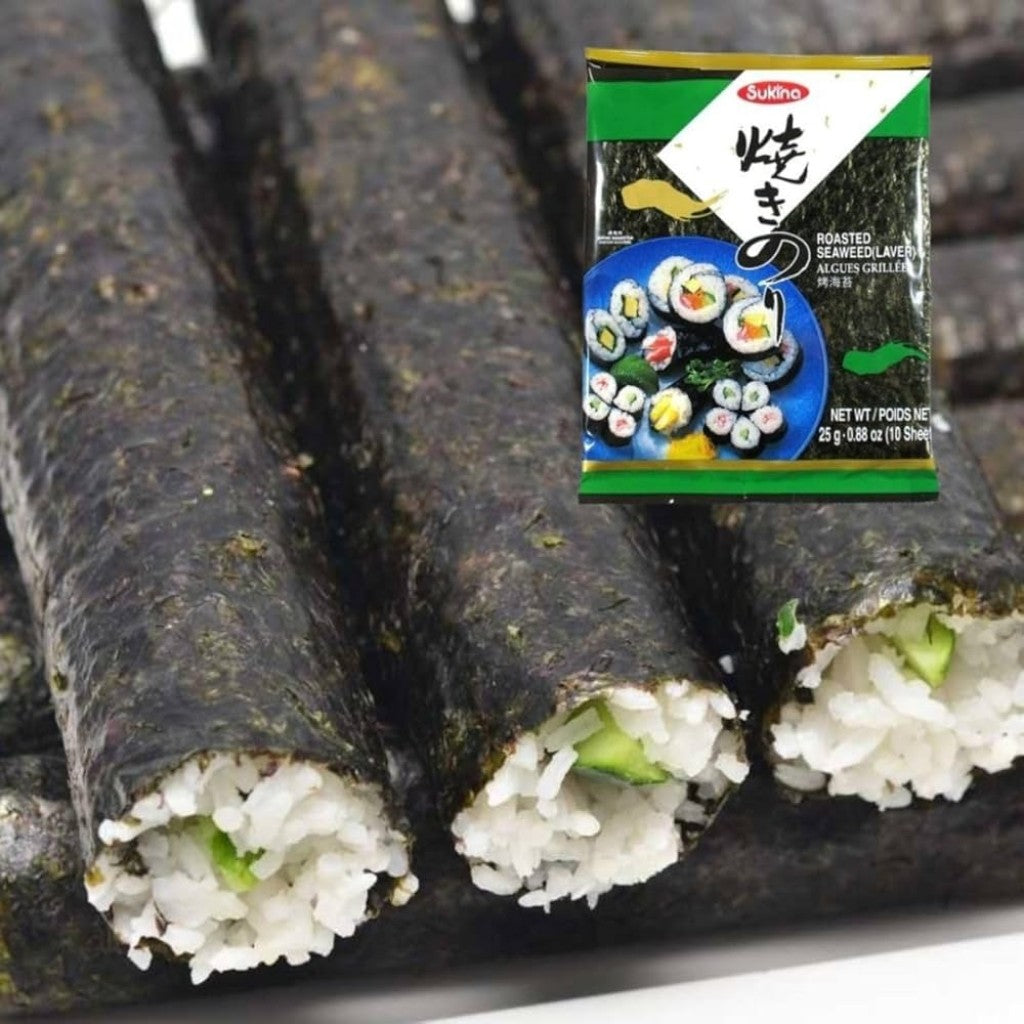 Alga Marinha Nori para Sushi 10 Folhas 25g Sukina