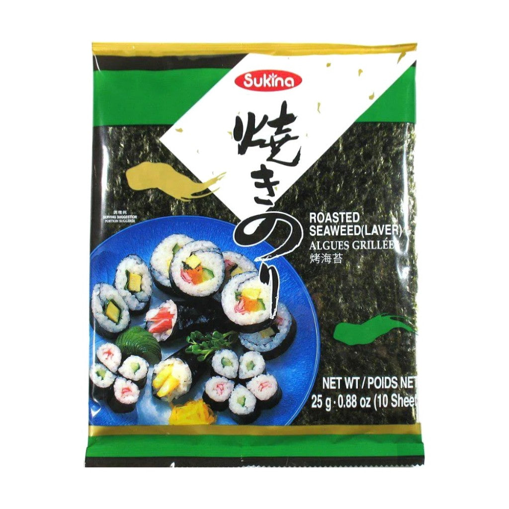 Alga Marinha Nori para Sushi 10 Folhas 25g Sukina