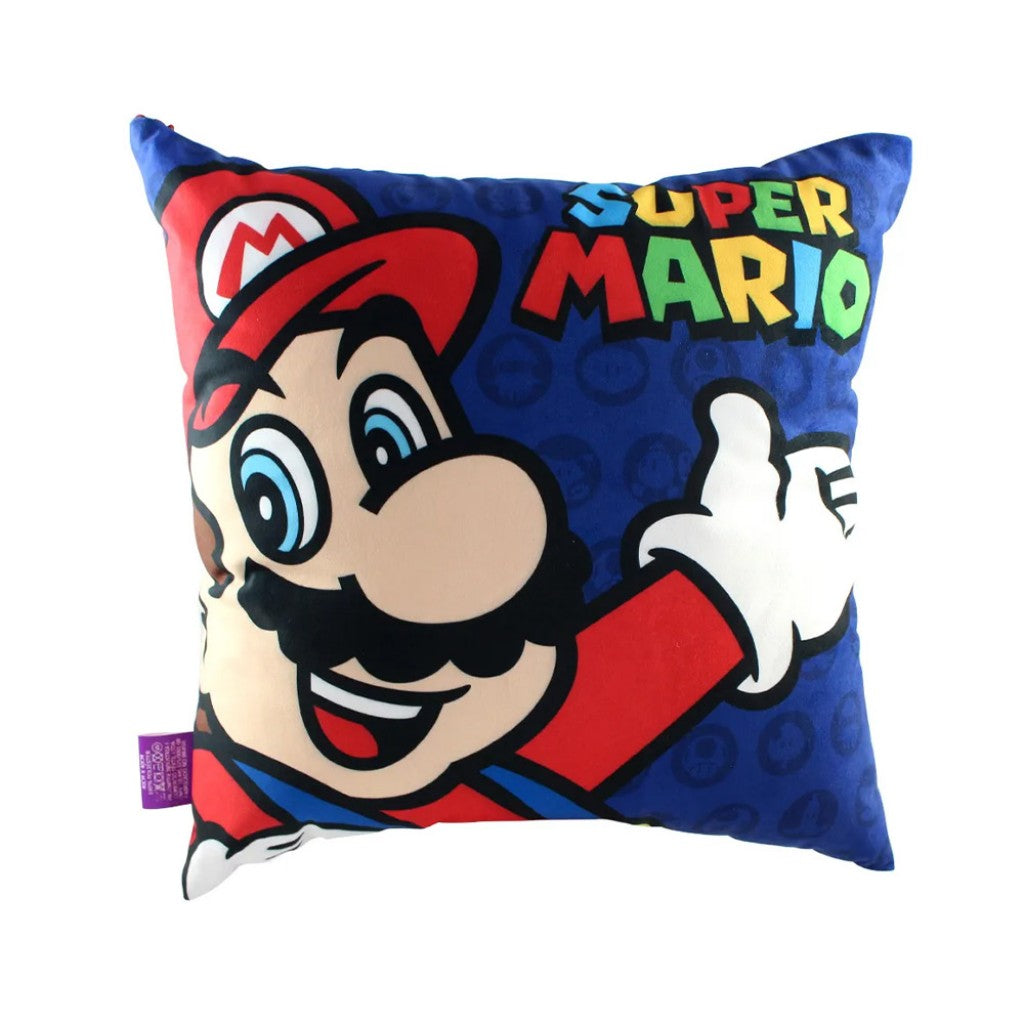 Almofada Fibra Veludo Super Mario 40x40cm Zona Criativa