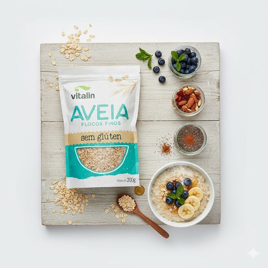 Aveia em Flocos Finos Sem Glúten 200g Vitalin