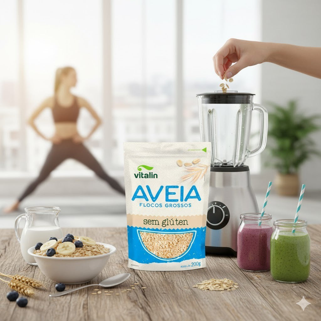 Aveia em Flocos Grossos Sem Glúten 200g Vitalin