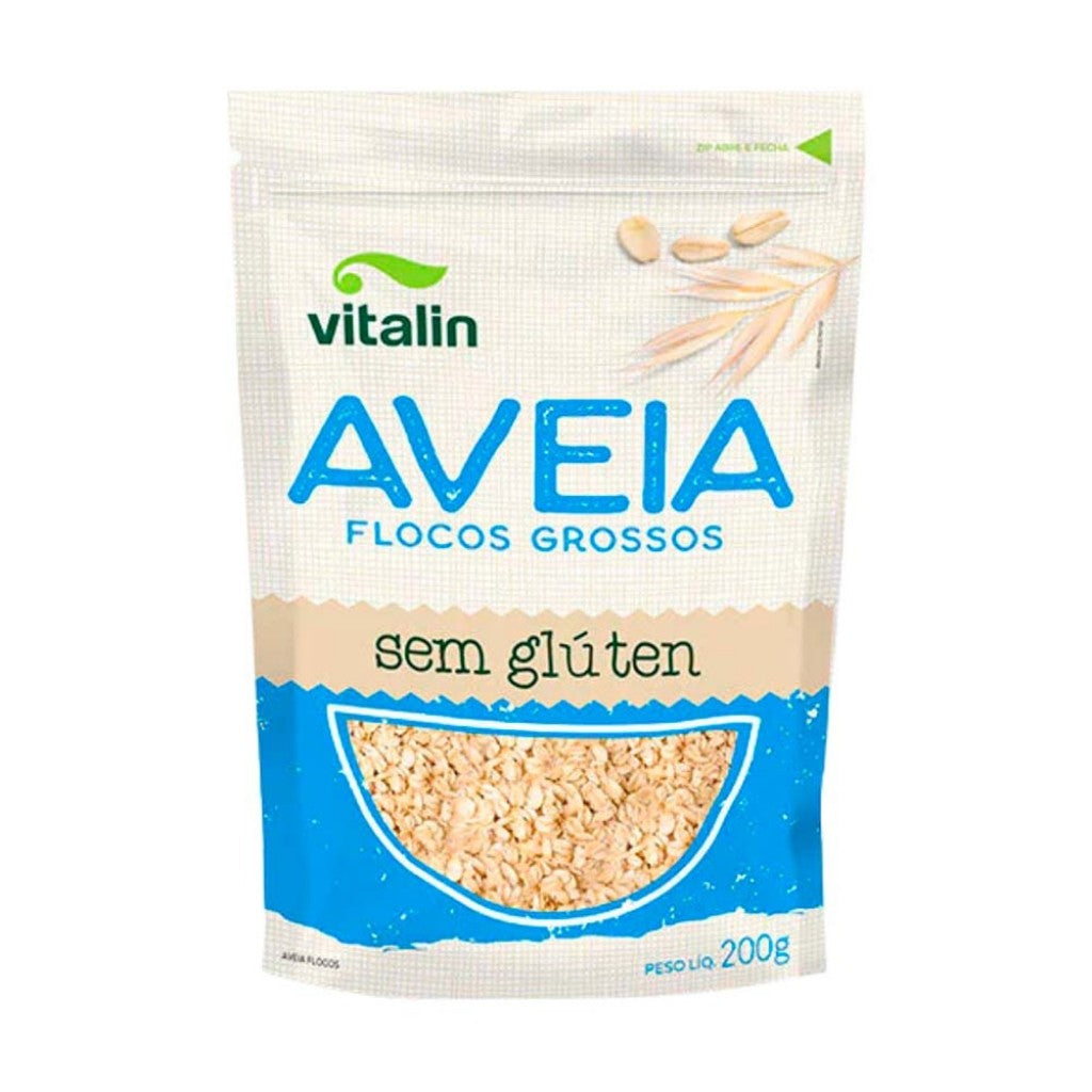 Aveia em Flocos Grossos Sem Glúten 200g Vitalin