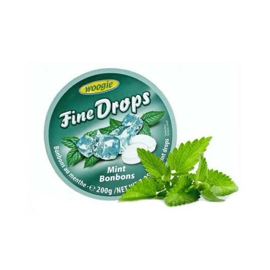 Balas de Menta Fine Drops Woogie Lata 200g