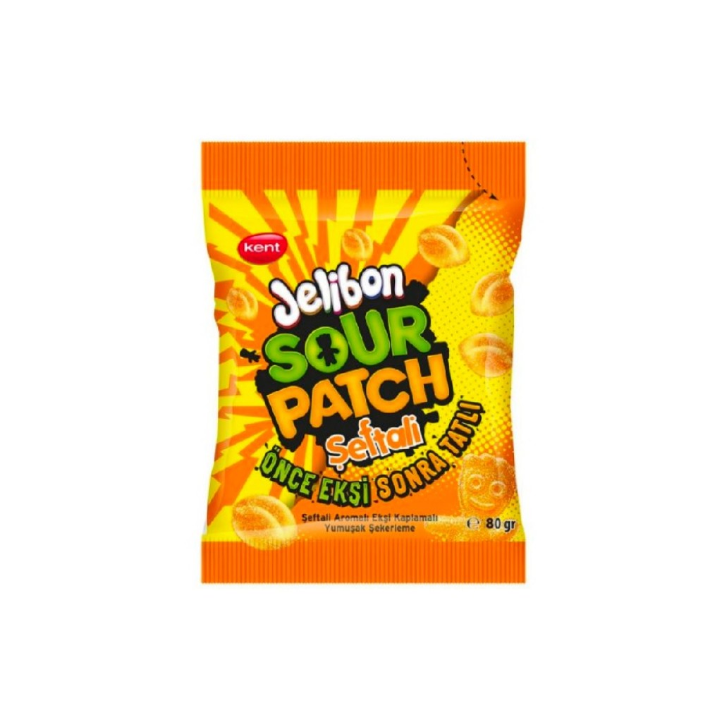 Bala Macia Azeda Sabor Pêssego Jelibon Sour Patch 80g Kent