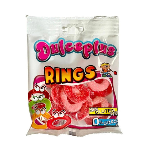 Bala Sour Strawberry Rings 100g Dulceplus