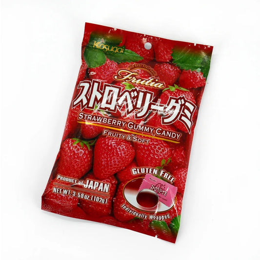 Bala de Goma Japonesa Sabor Morango 102g Kasugai