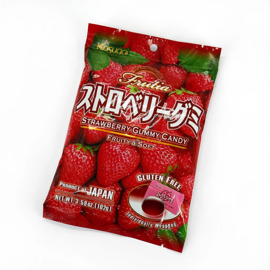 Bala de Goma Japonesa Sabor Morango 102g Kasugai