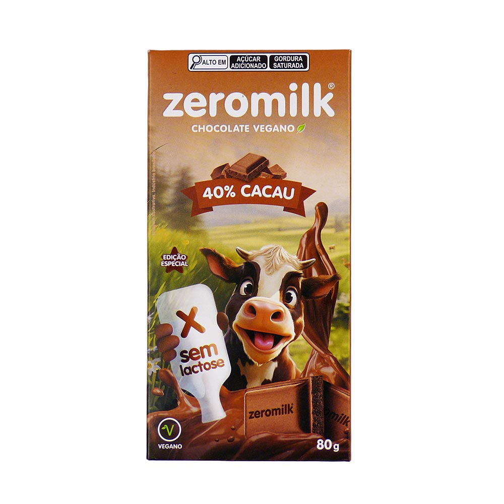Barra de Chocolate 40% Cacau Zero Lactose 80g