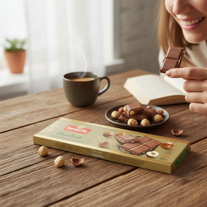 Barra de Chocolate ao Leite com Avelã Terravita 225g Premium