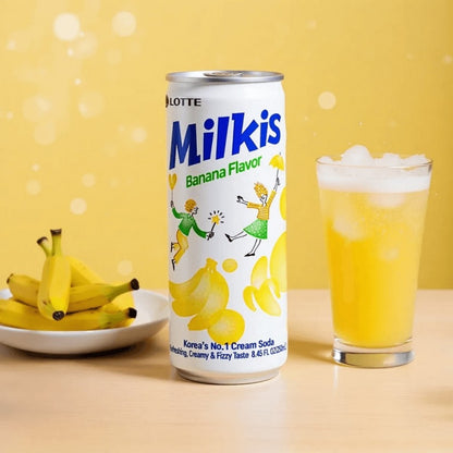 Bebida Gaseificada Milkis Sabor Banana 250ml - Importada Coreia