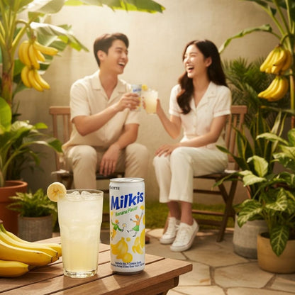 Bebida Gaseificada Milkis Sabor Banana 250ml - Importada Coreia