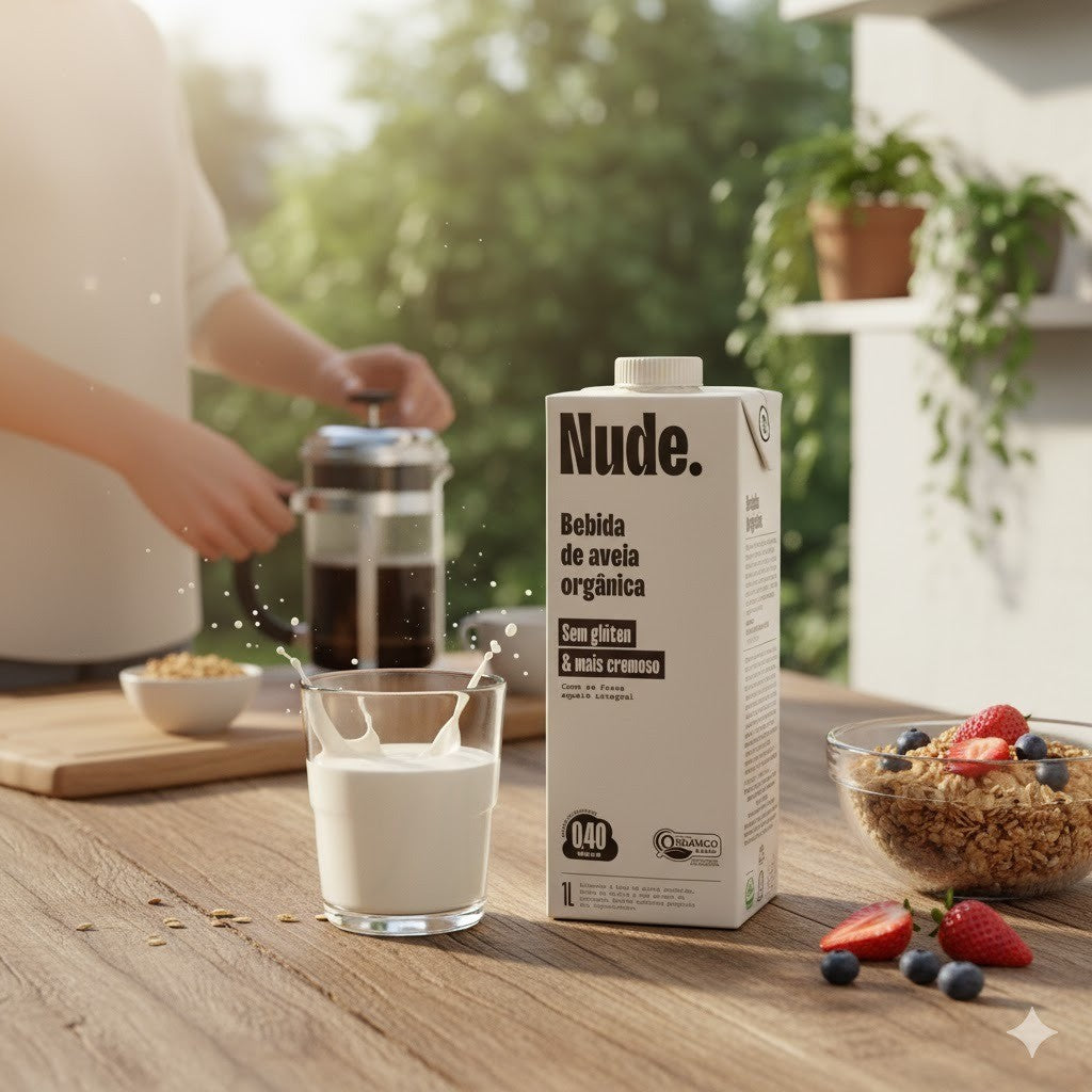 Bebida de Aveia Cremosa Orgânica Integral 1L Nude