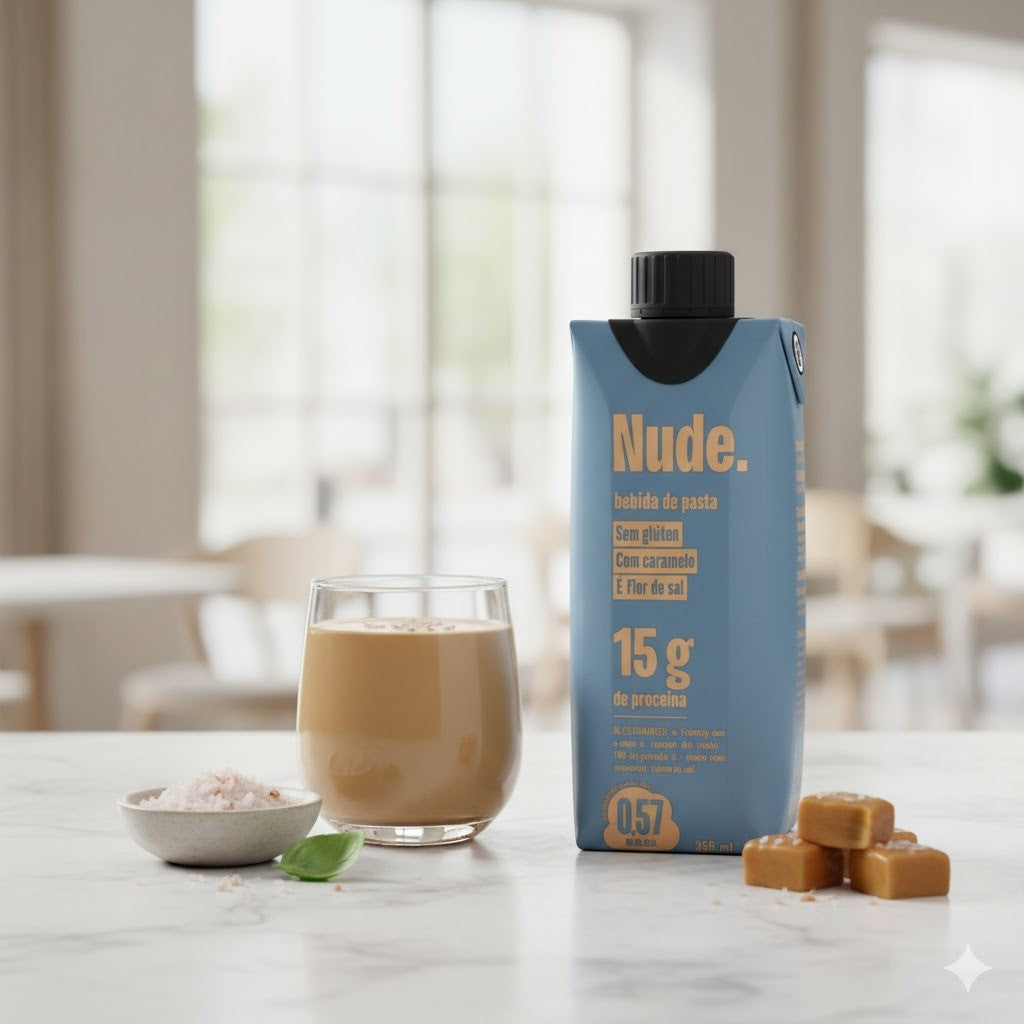 Bebida de Aveia Proteica Caramelo e Flor de Sal Sem Glúten 250ml Nude