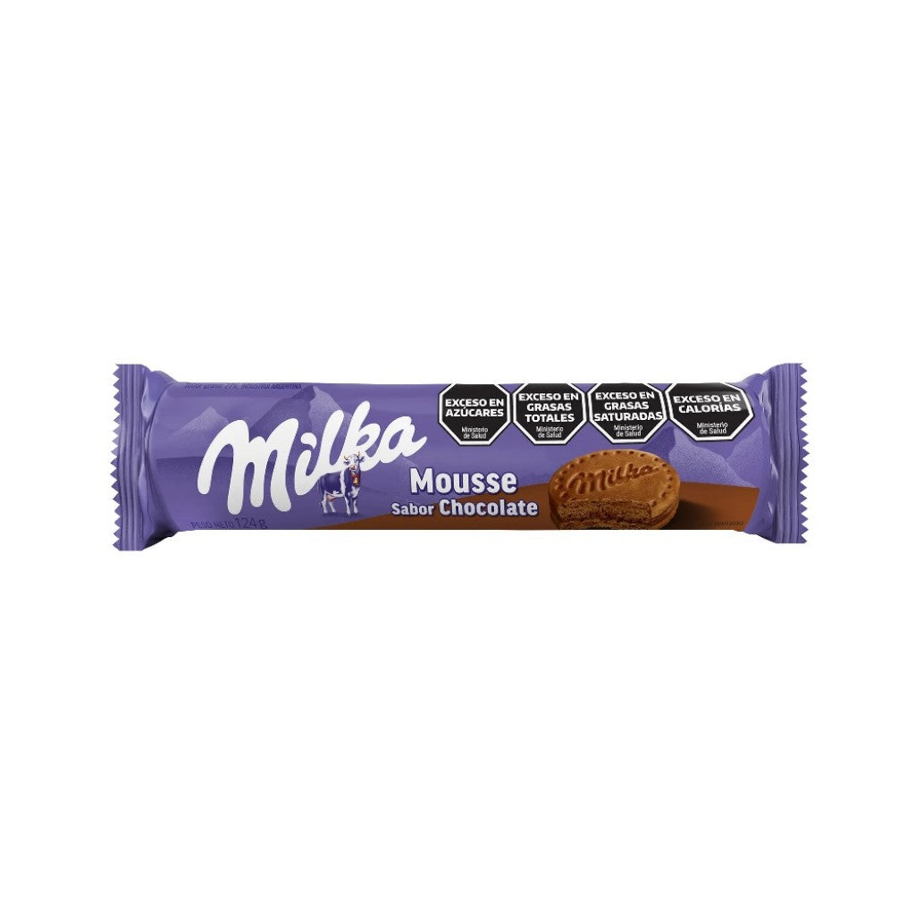 Biscoito Recheado de Mousse de Chocolate 124g Milka
