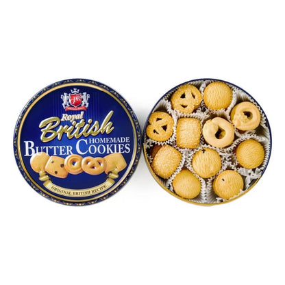 Biscoitos Amanteigados Royal British com Uva Passa 340g em Lata
