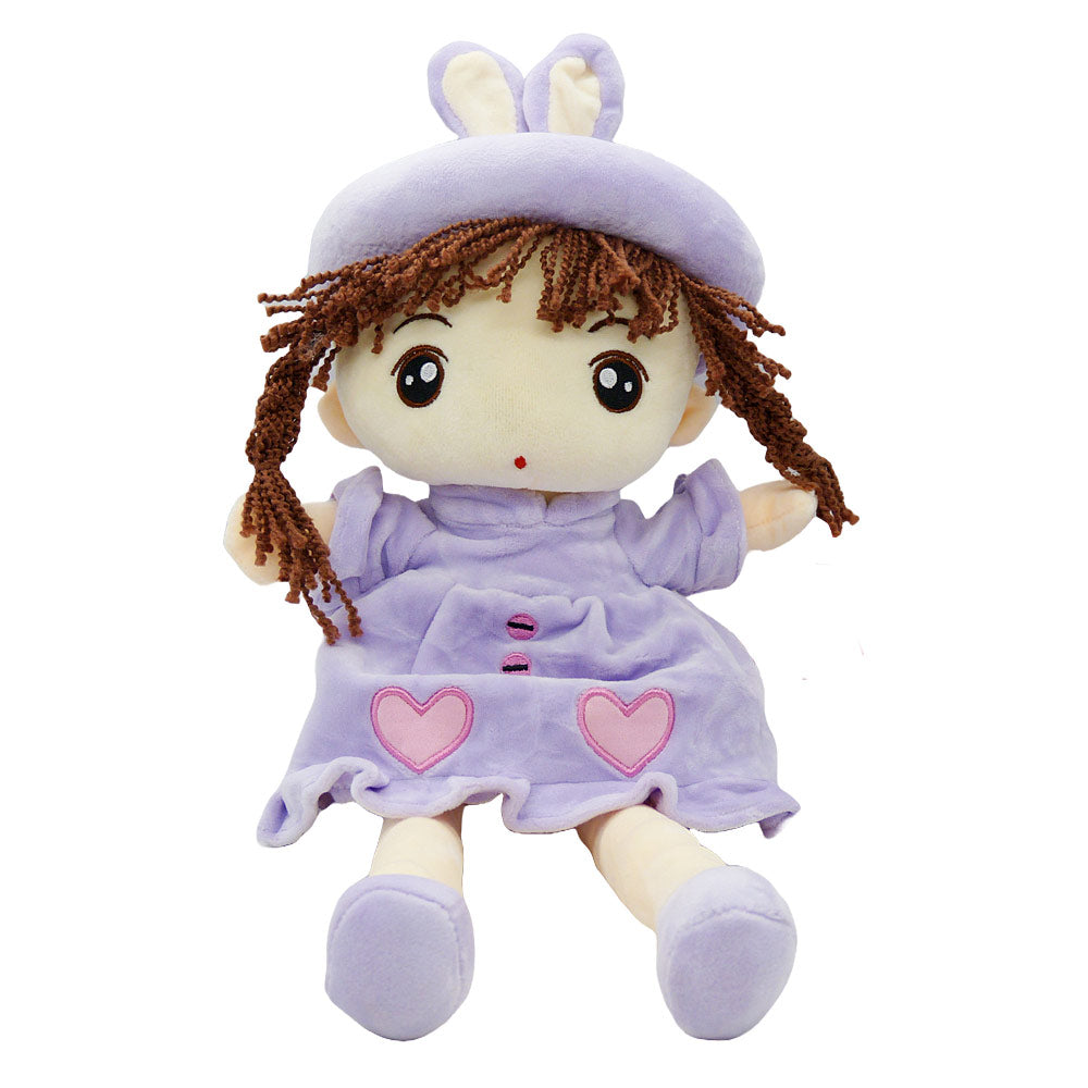 Boneca de Pano com Vestido e Chapéu Coelhinho Plush Soft Sunn Toys