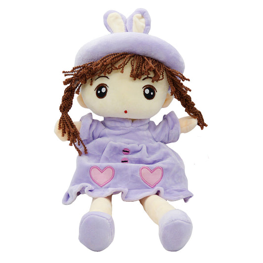 Boneca de Pano com Vestido e Chapéu Coelhinho Plush Soft Sunn Toys