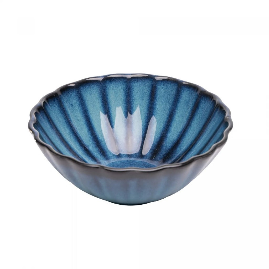 Bowl De Ceramica Scallop Azul 15x6cm Wolff