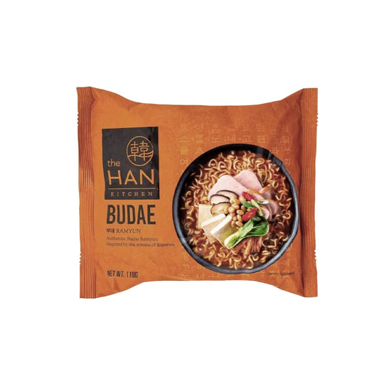 Macarrão Instantâneo Coreano Budae Caldo Picante de Salsicha e Vegetais 119g The Han Kitchen