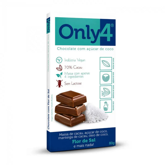 Chocolate 70% com Açúcar de Coco e Flor De Sal 80g