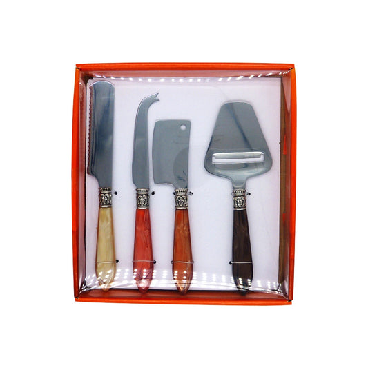 CONJUNTO 4 FACAS PARA QUEIJO INOX PEROLA KENYA