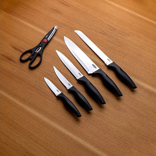 Conjunto de Facas com Cepo Cross Inox com 7 peças