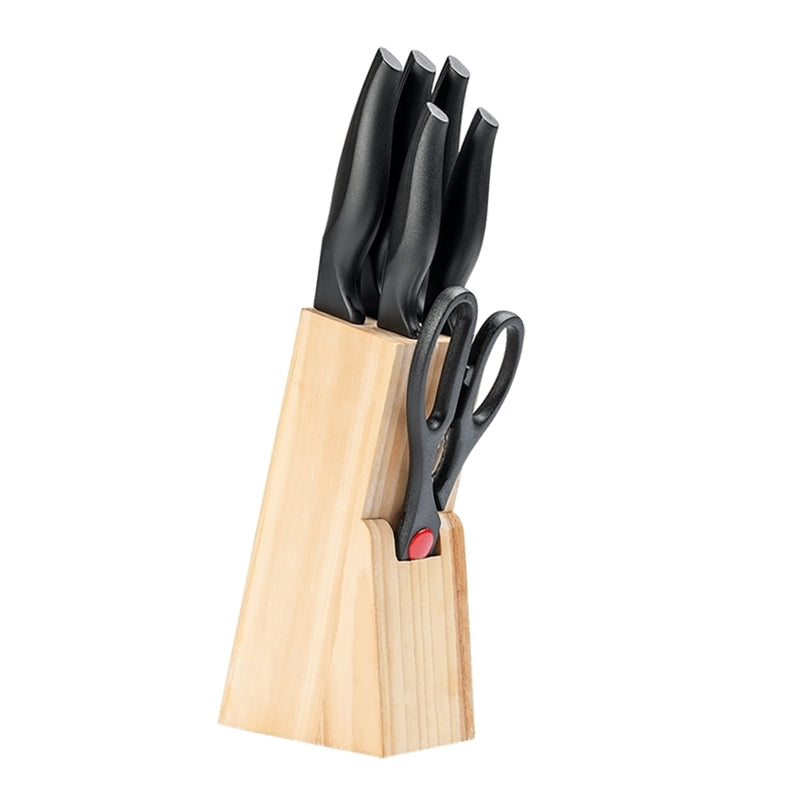 Conjunto de Facas com Cepo Cross Inox com 7 peças