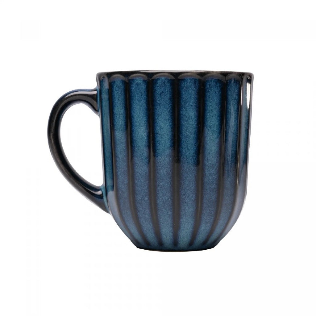 Caneca Cerâmica Scallop Azul 420ml Wolff