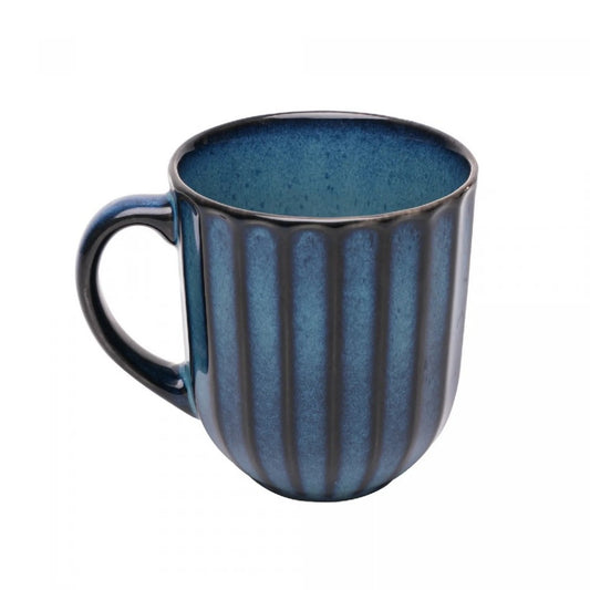 Caneca Cerâmica Scallop Azul 420ml Wolff