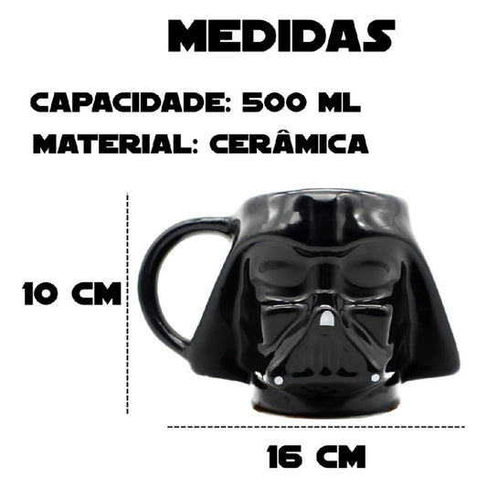 Caneca Darth Vader 3D Star Wars 500ml Zona Criativa