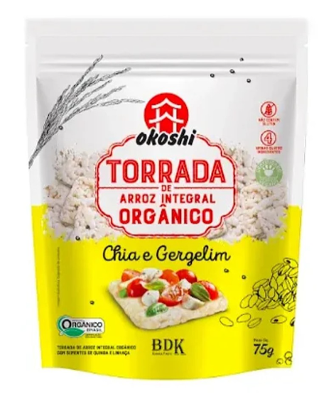 TORRADA DE ARROZ CHIA E GERGELIM 75G OKOSHI
