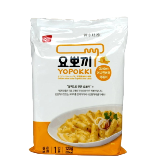 Topokki Yopokki Cebola Amanteigada 120g Bolinho de Arroz Coreano Instantâneo