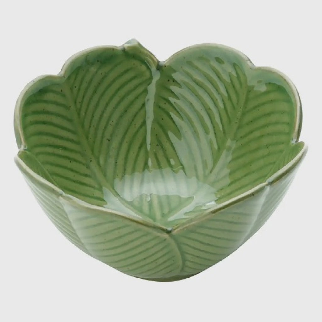 Centro de Mesa Banana Leaf Verde Decorativo 13x7cm Lyor