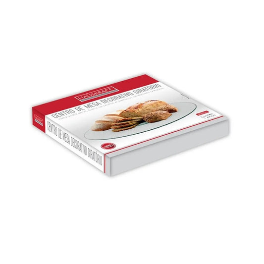 Centro de Mesa Vidro Decorativo Giratório 40cm Hauskraft
