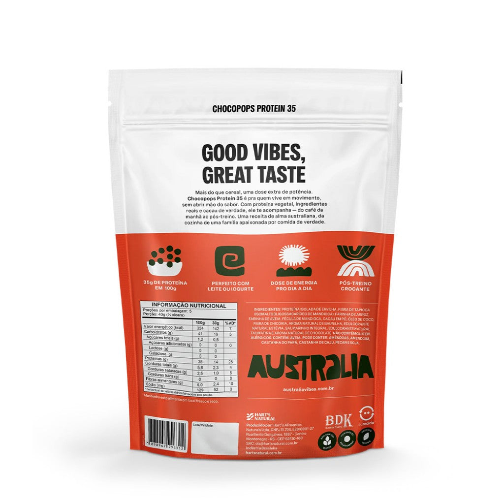 Cereal Matinal Chocopops Australia Zero Açúcar 200g Harts Natural