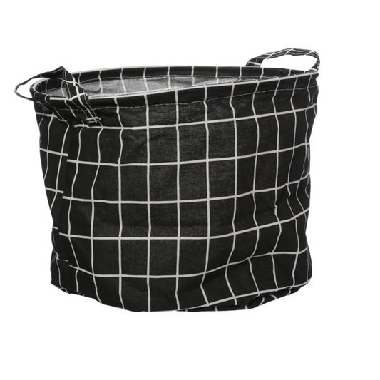 Cesto Redondo Dobravel Tartan 20x16cm