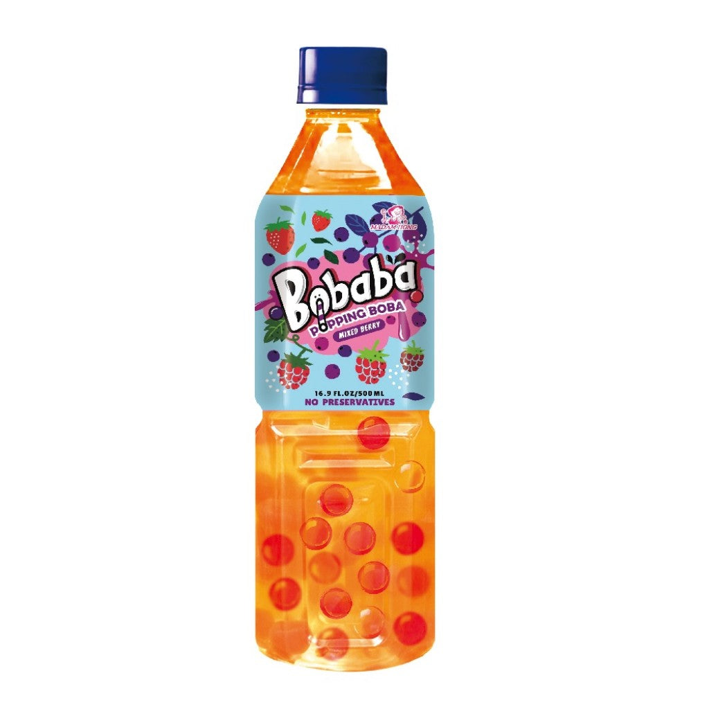 Chá Bubble Sabor Frutas Vermelhas 500ml Popping Boba