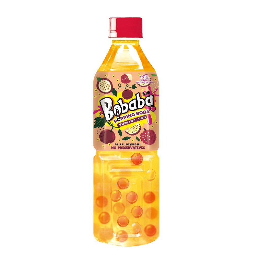 Chá Bubble Sabor Maracujá e Lichia 500ml Popping Boba
