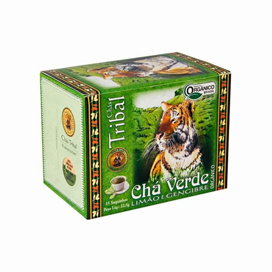 Chá Misto de Chá Verde Limão e Gengibre com 15 Sachês 22,5g Tribal