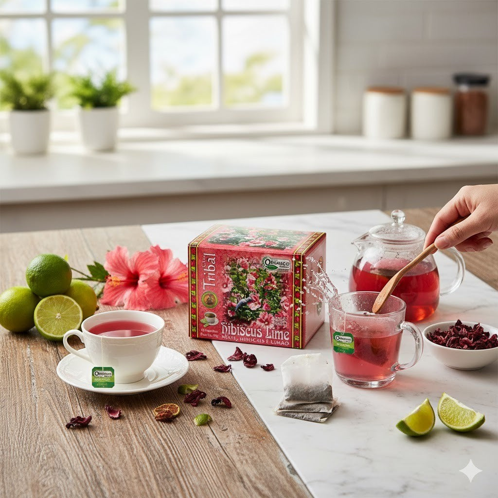 Chá Misto de Hibiscus Time Mate Hibisco e Limão com 15 Sachês 30g Tribal