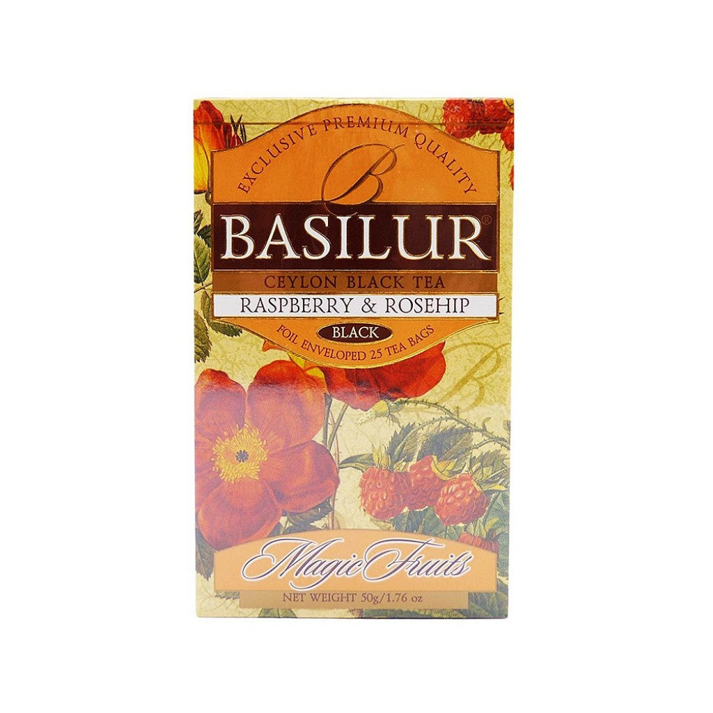 Chá Preto de Framboesa e Rosa Mosqueta 50g Basilur