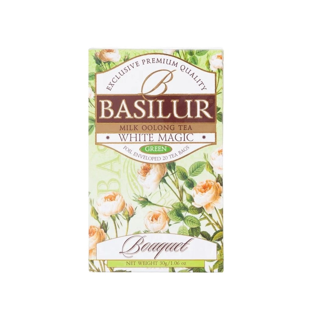 Chá Verde de Ceilão com Chá Oolong Sabor Leite White Magic 37,5g Basilur
