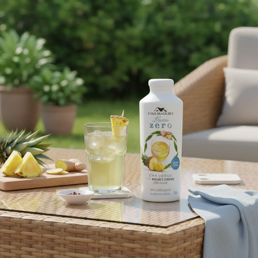 Chá Verde de Abacaxi e Gengibre Libertea Zero 500ml Casa Madeira