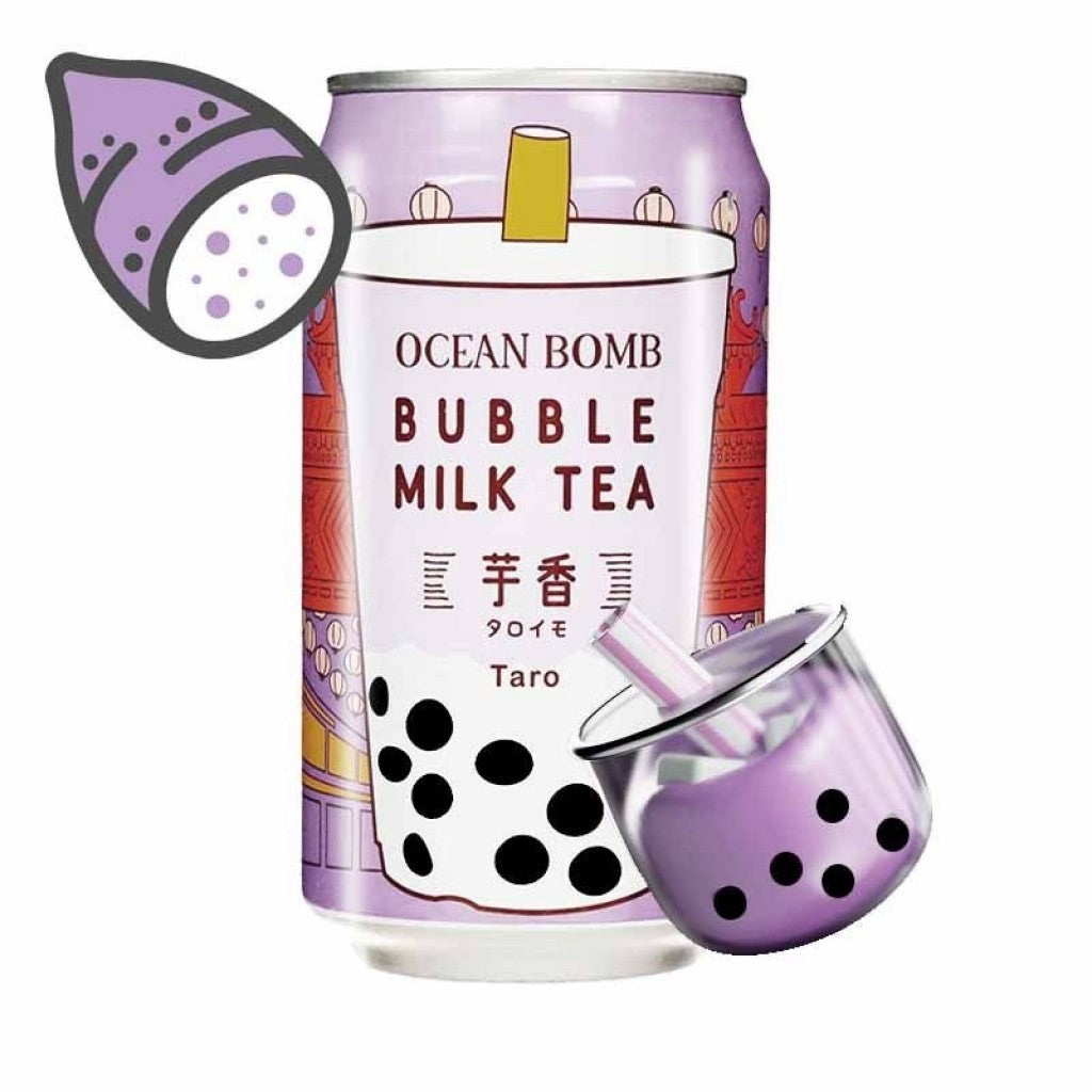 Chá com Leite e Bolhas Sabor Taro 315ml Ocean Bomb