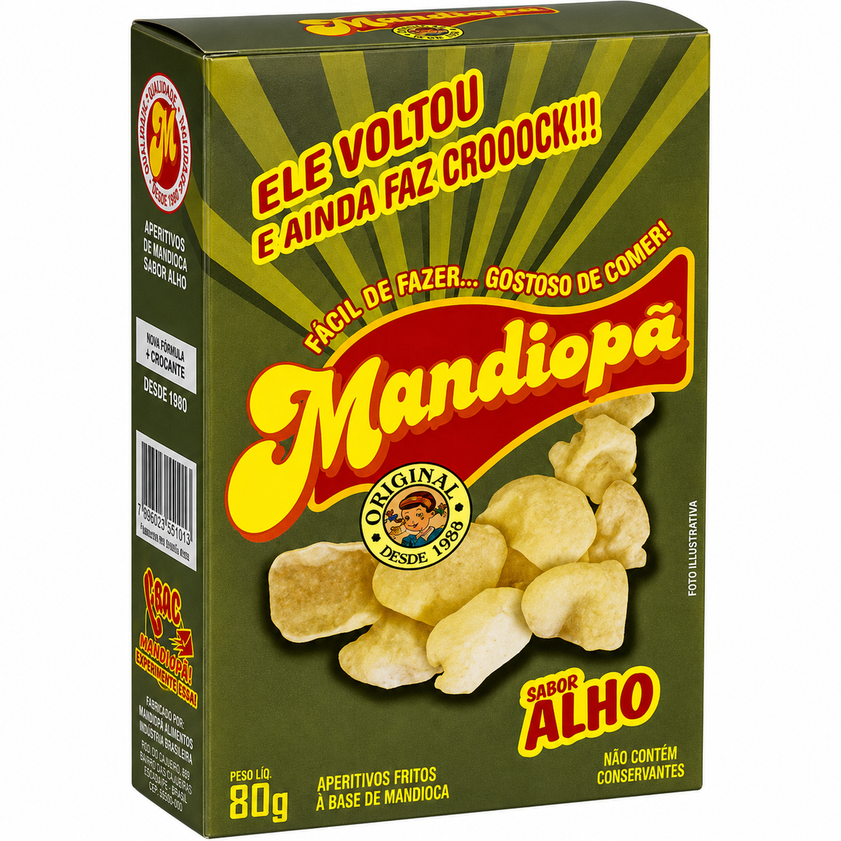 Salgadinho Sabor Alho 80g Mandiopã