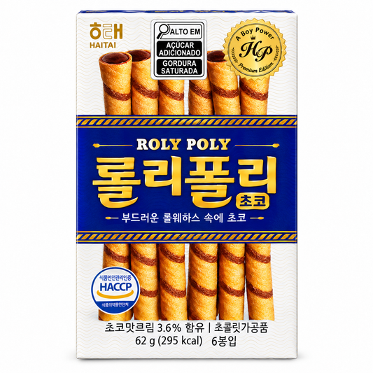 Biscoito Roly Poly Chocolate 62g Haitai